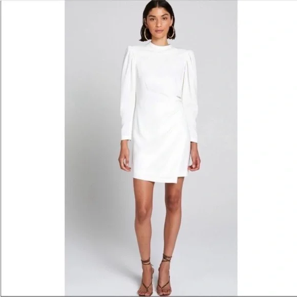 NWT A.L.C white Jane long sleeve dress sz 2 - Picture 2 of 13